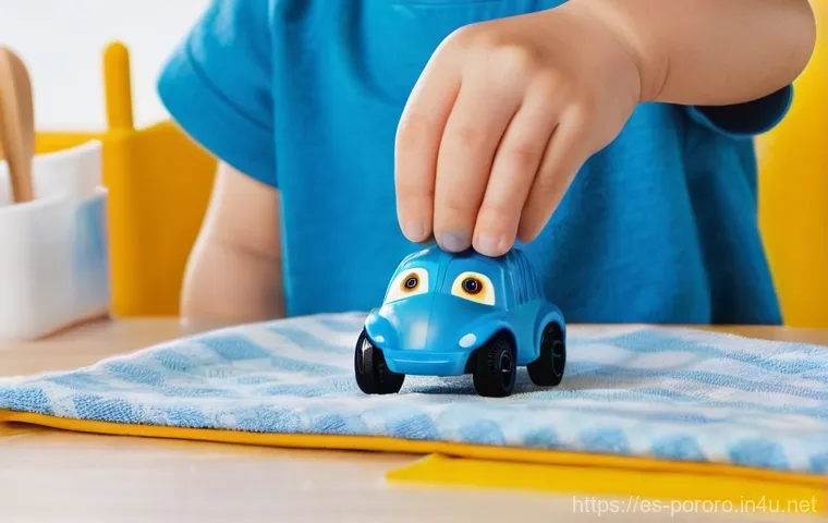 뽀로로 완구의 안전성 평가 - **Prompt:** A lively, wide-angle shot of a diverse group of 3-5 children (aged approximately 4-7, al...