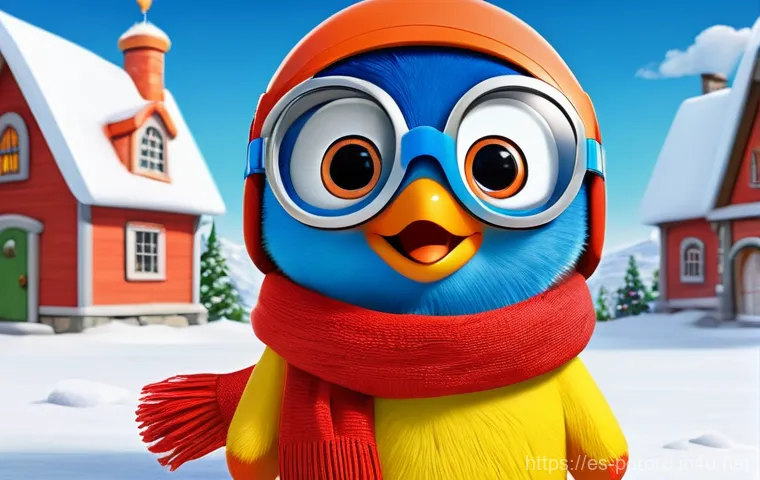 뽀로로의 탄생 배경 - **Prompt:** A heartwarming scene depicting Pororo the penguin, Poby the kind-hearted polar bear, and...