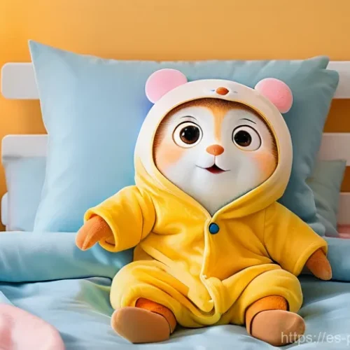 뽀로로 파자마 세트 리뷰 - **Prompt: Sweet Dreams in Pororo Pajamas**
    "A heartwarming, soft-focus illustration of a young c...